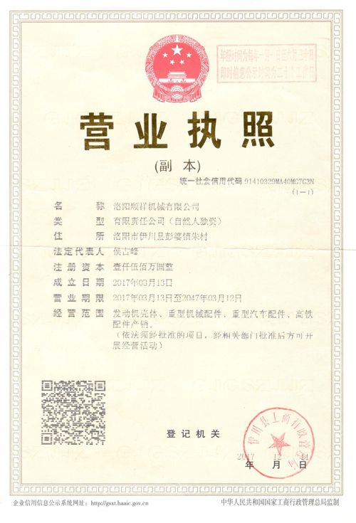 Shunxiang Business License